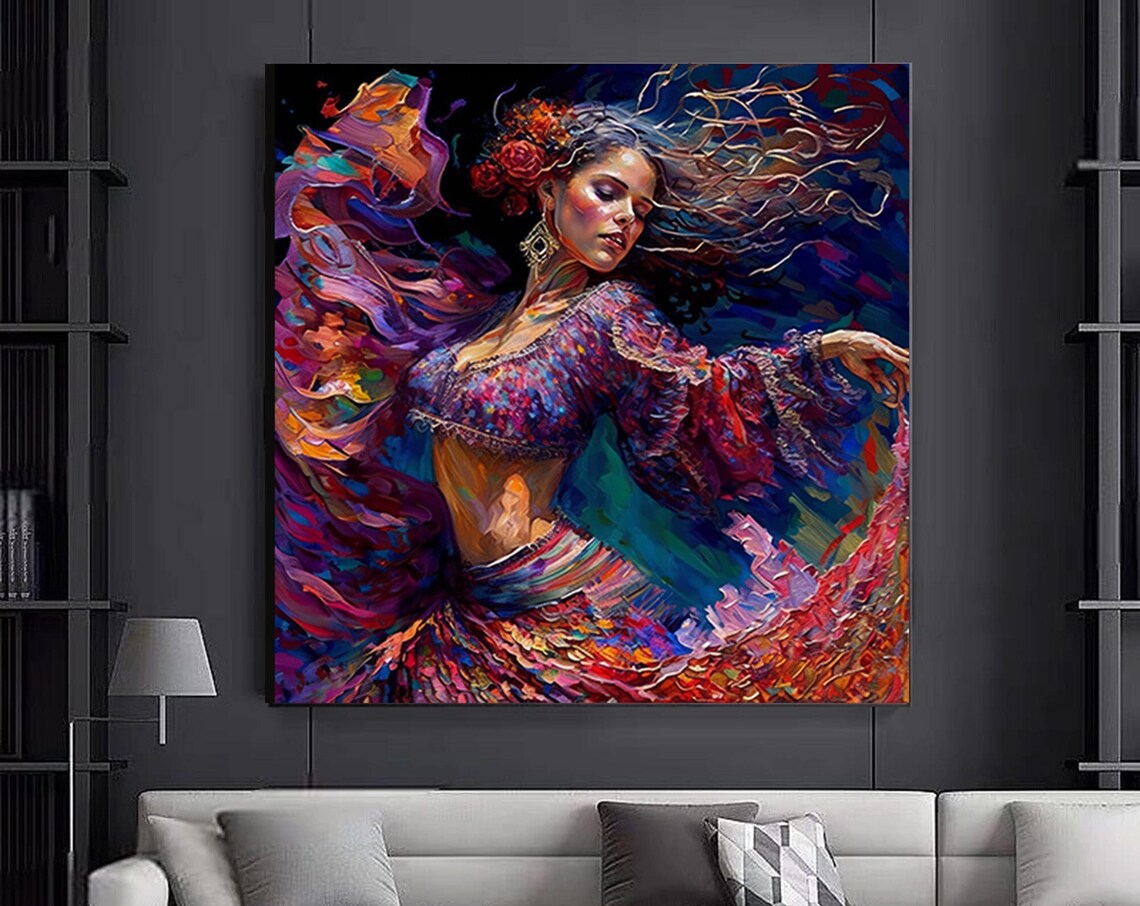 Spanish Traditional Dancing Woman, Dance Wall Art Print