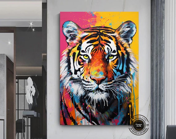 Abstract Graffiti Art Lion Painting Modern Animal Street Colorful Canvas Poster Print Wall Picture Living Room Home Decor