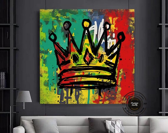Graffiti Crown Street Pop Art Bold Color Style Poster for Contemporary Interiors