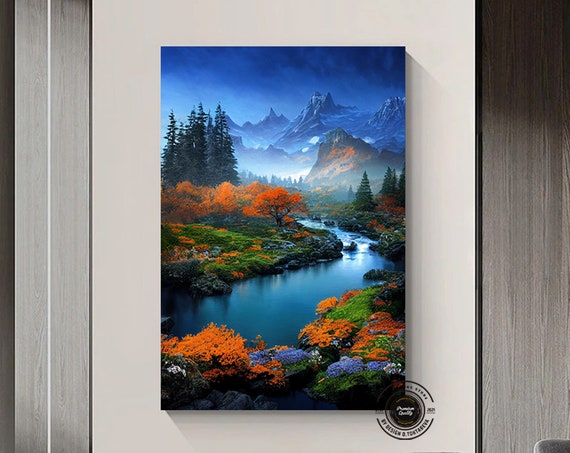 Landscape Art Print Huge Canvas Wall Nature Decor Mountain
