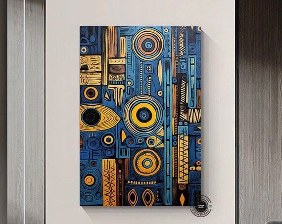 African Culture Wall Art Decor Symbol Canvas Painting Abstract Africa Gift