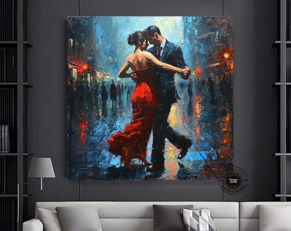 Couple Dancing Painting Print, Music Room Art