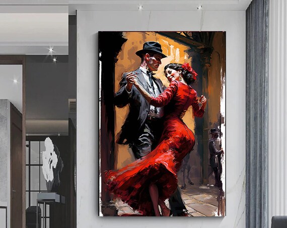 Dancing Couple Tango Music Room Art Print