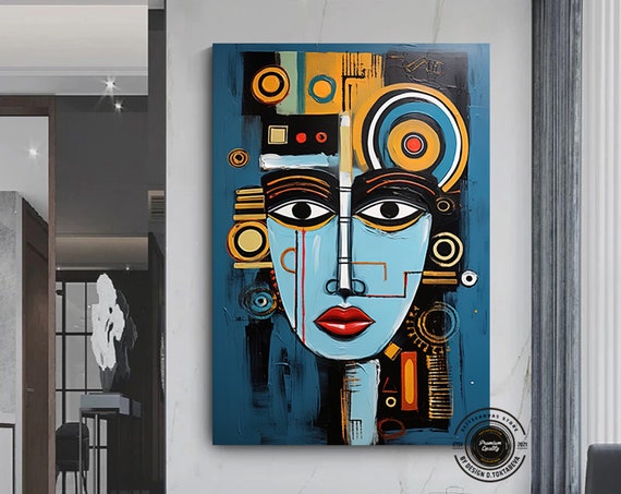 African Culture Wall Art Decor Symbol Canvas Painting Abstract Africa Gift