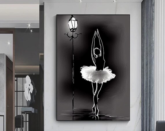 Ballerina Woman Canvas Print Abstract Wall Art Printdance Ready To Hang