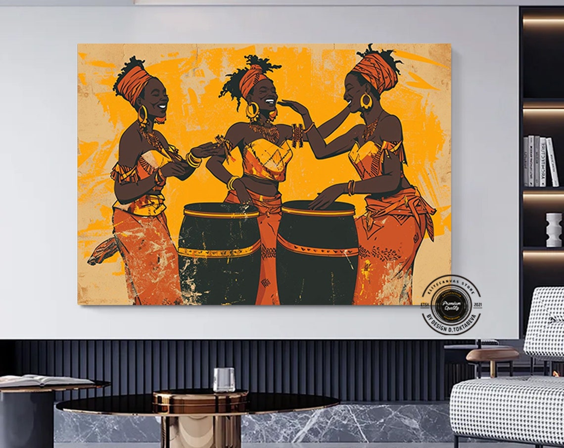 African Abstract Art Framed Poster Wall Woman Afro Print