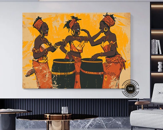 African Abstract Art Framed Poster Wall Woman Afro Print