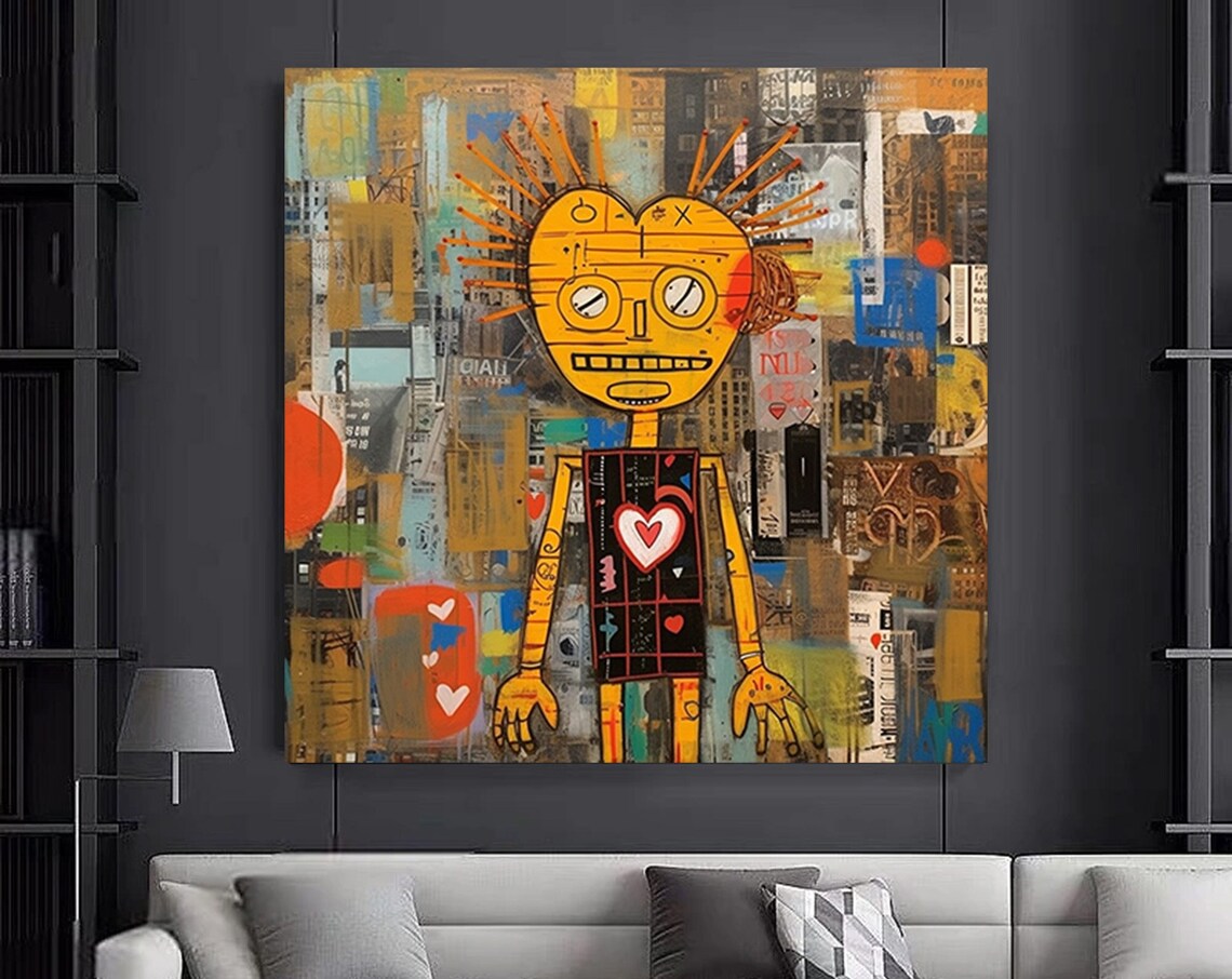 Graffiti Street Art Robot Cartoon Figure Pop Urban Style Poster