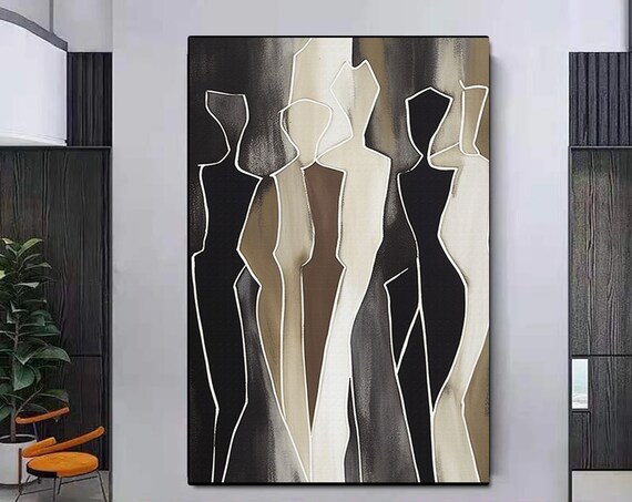 Earthy Tone Abstract Painting Brown Textured Canvas Art Large Wall Decor For Living Room Modern Neutral Gold