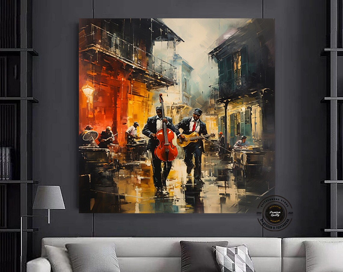 New Orleans Street Jazz Band Night Parade French Quarter Poster