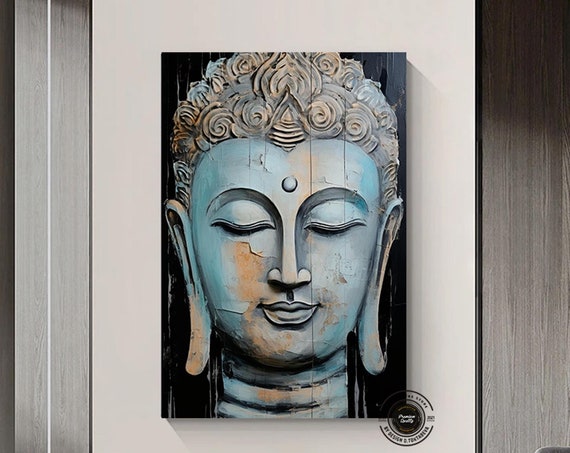Buddha Canvas Painting Yoga Artwork Meditation Art Print Wall Landscape Buddhist Decor Home Gift