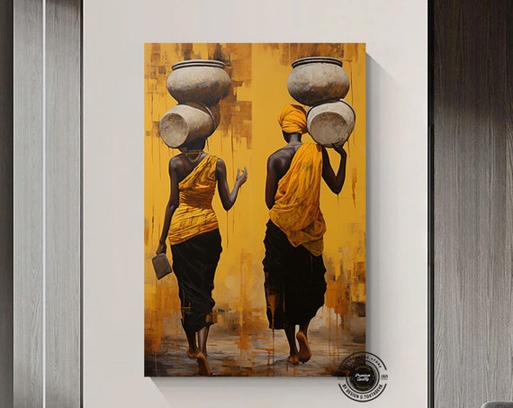 African Ethnic Woman Canvas Wall Art Color People Style