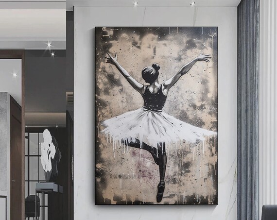 Ballerina Graffiti Poster Printdancing Wall Artstreet Art Canvas
