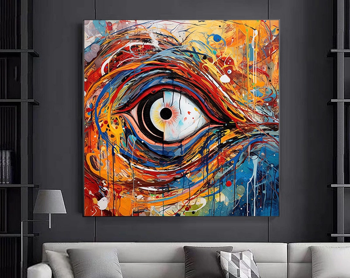 Abstract Colorful Eye Swirl Bold Modern Psychedelic Wall Poster