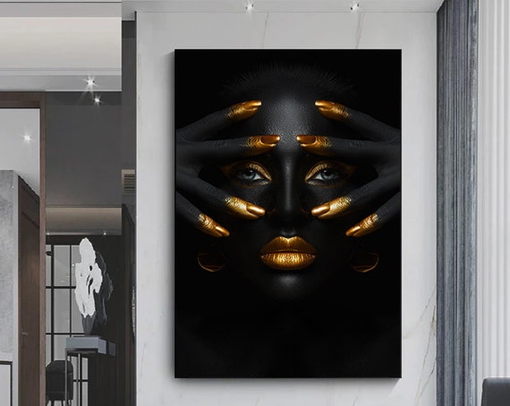 Modern African Woman Painting Wall Art Poster Home Decoration For Living Room Print On Canvasethnic Ladies Artafrican Lady