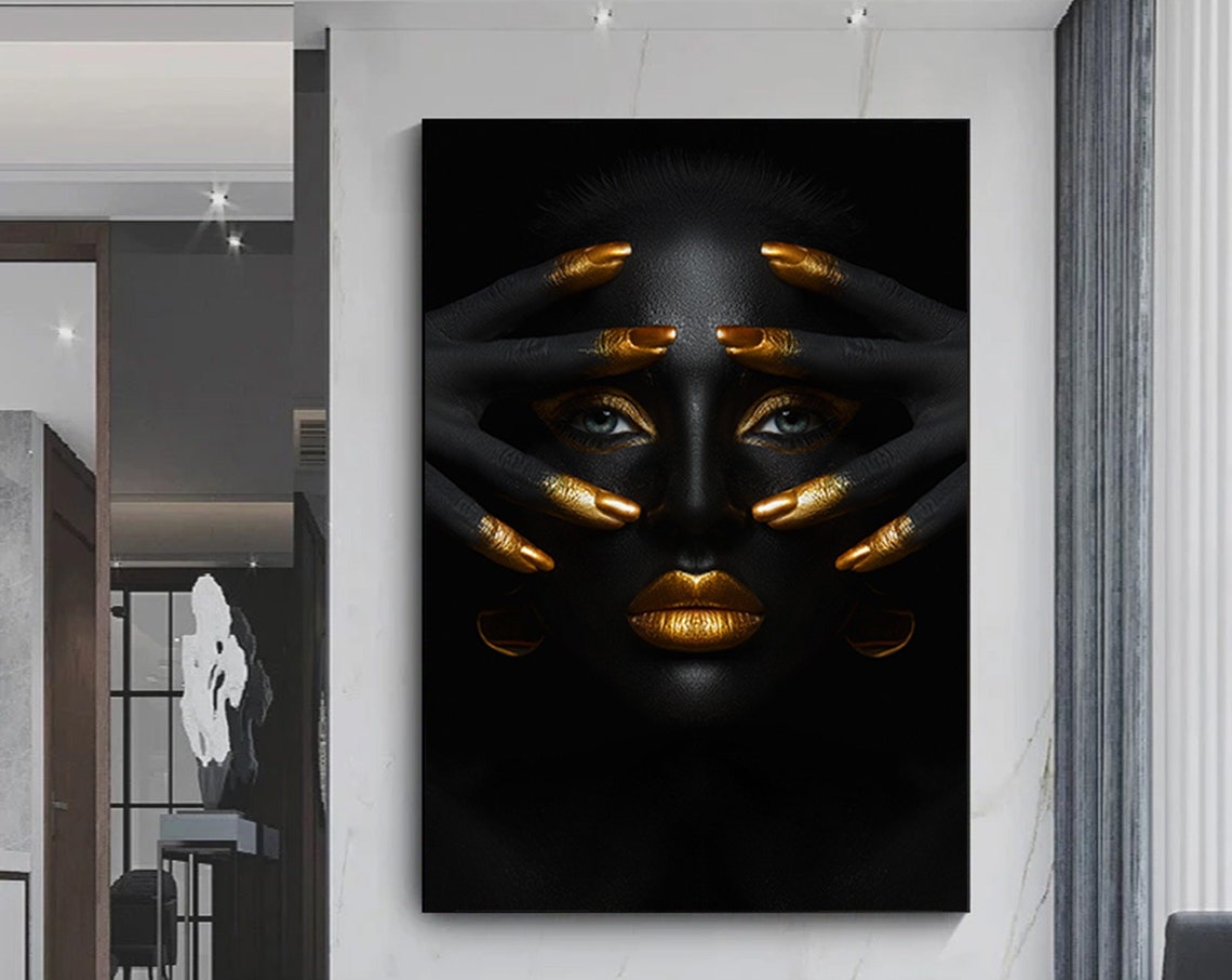 Modern African Woman Painting Wall Art Poster Home Decoration For Living Room Print On Canvasethnic Ladies Artafrican Lady