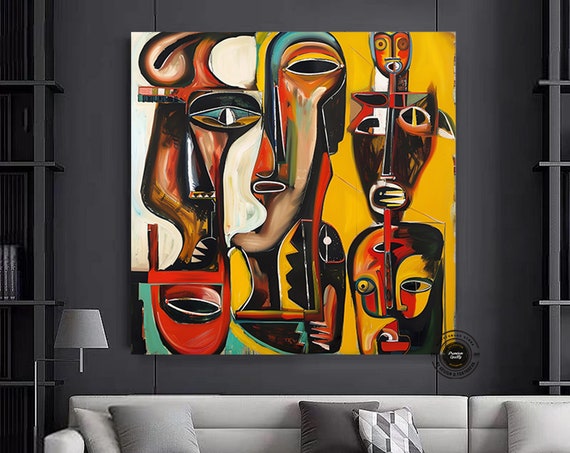 African Abstract Art Framed Poster Ethnic Wall Decor Home Culture Print
