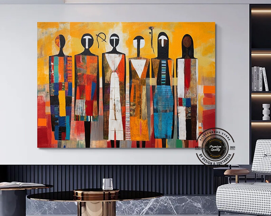 African Culture Abstract Art Print, Office Decor