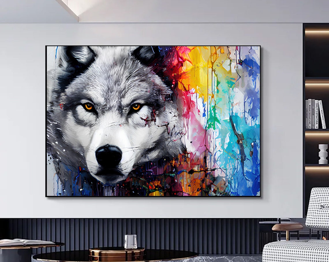 Wolf Graffiti Art Print, Animal Decor