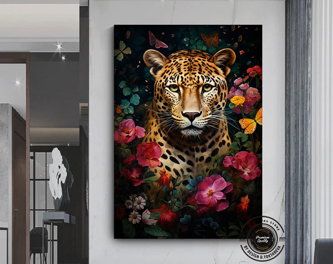 Leopard Portrait Prints Wall Art Tiger Canvas Animal Poster Farmer Gifts Home Decoraton Gift