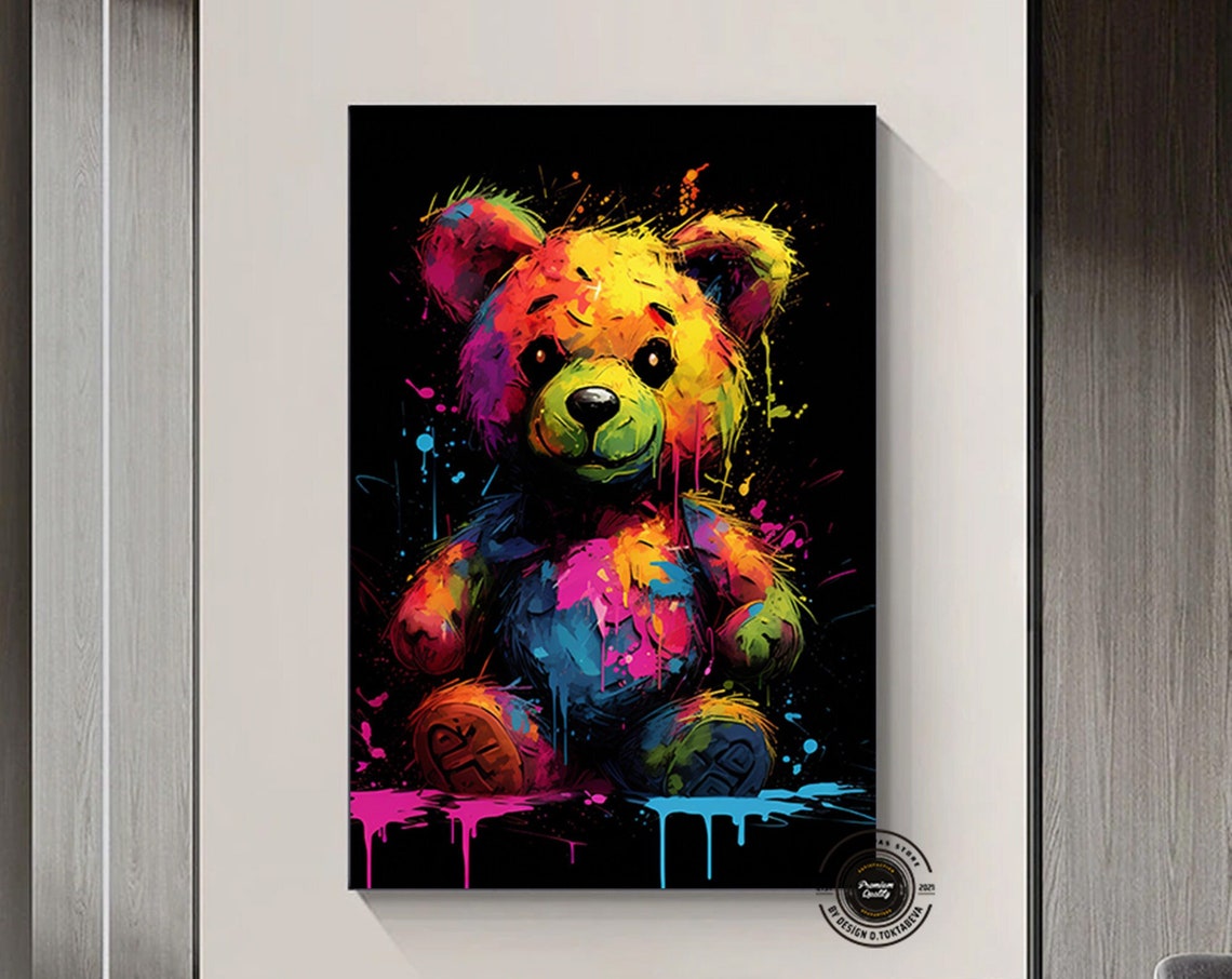 Teddy Bear Wall Art Graffiti Street