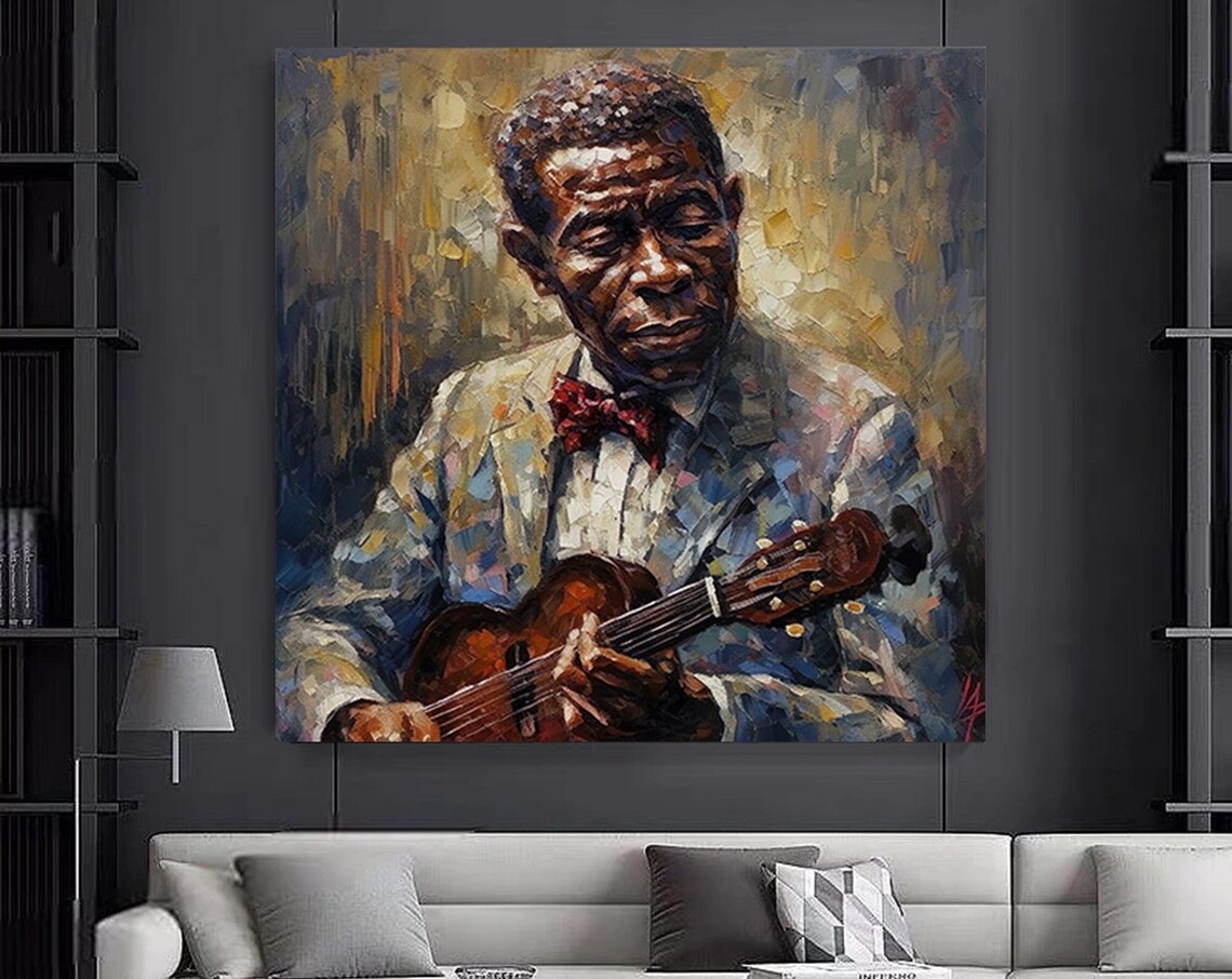 African Black Man Oil Painting Art Print