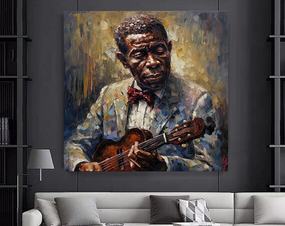 African Black Man Oil Painting Art Print