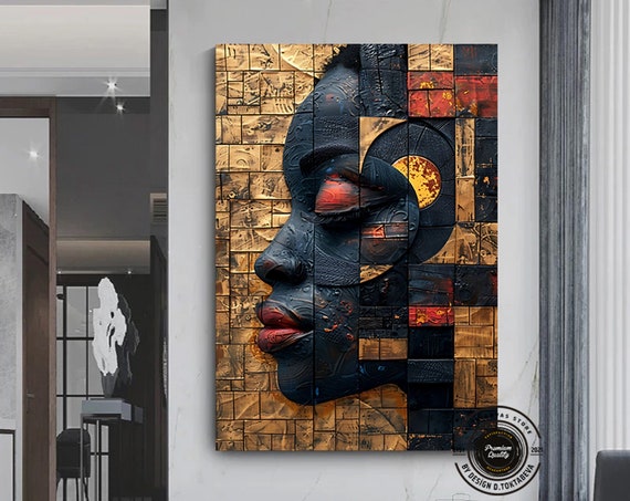 African Culture Wall Art Decor Local Women Abstract Canvas Gift
