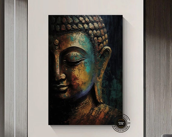 Buddha Canvas Painting Yoga Artwork Meditation Art Print Wall Landscape Buddhist Decor Home Gift