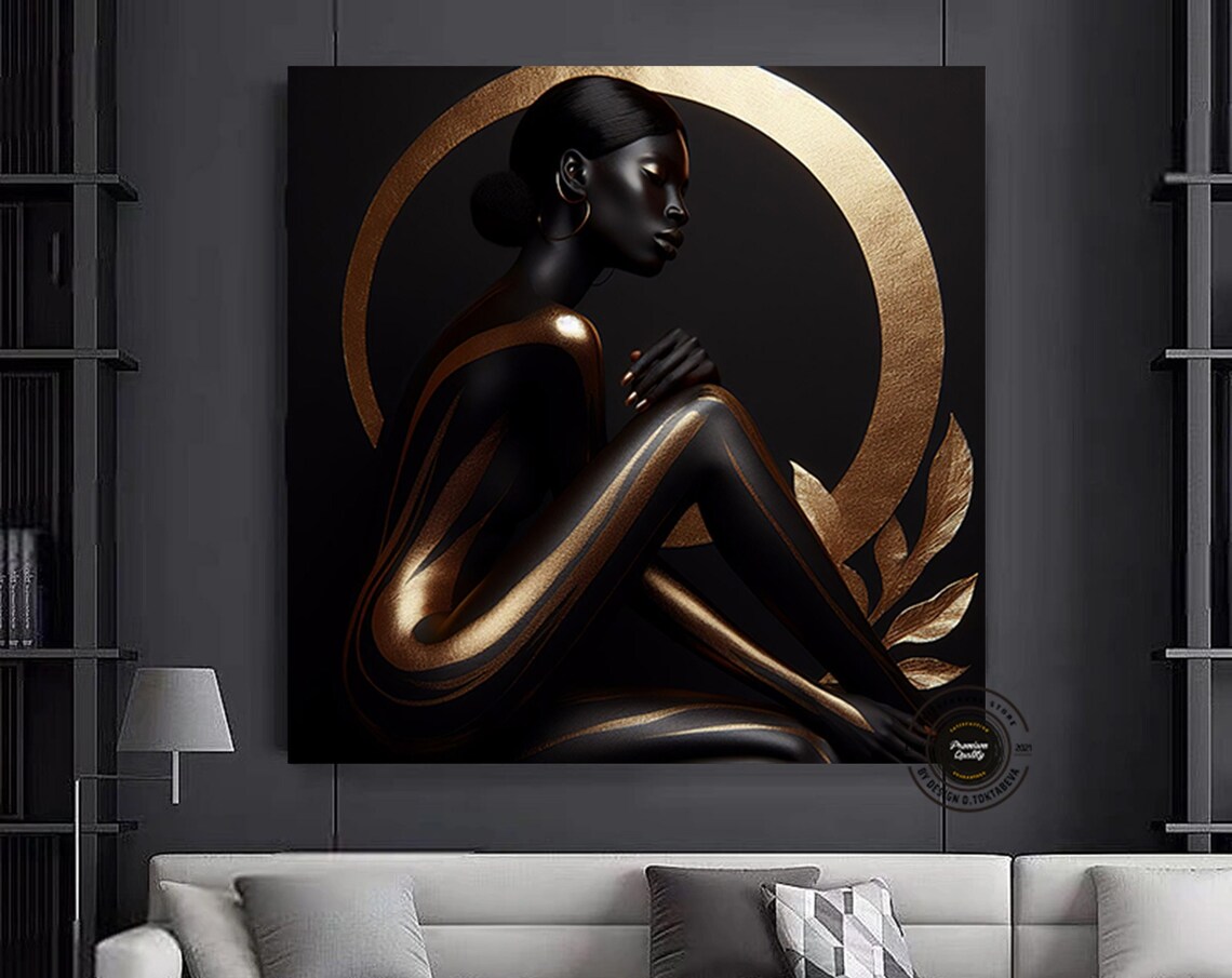African Woman Nude Art, Erotic Bedroom Decor