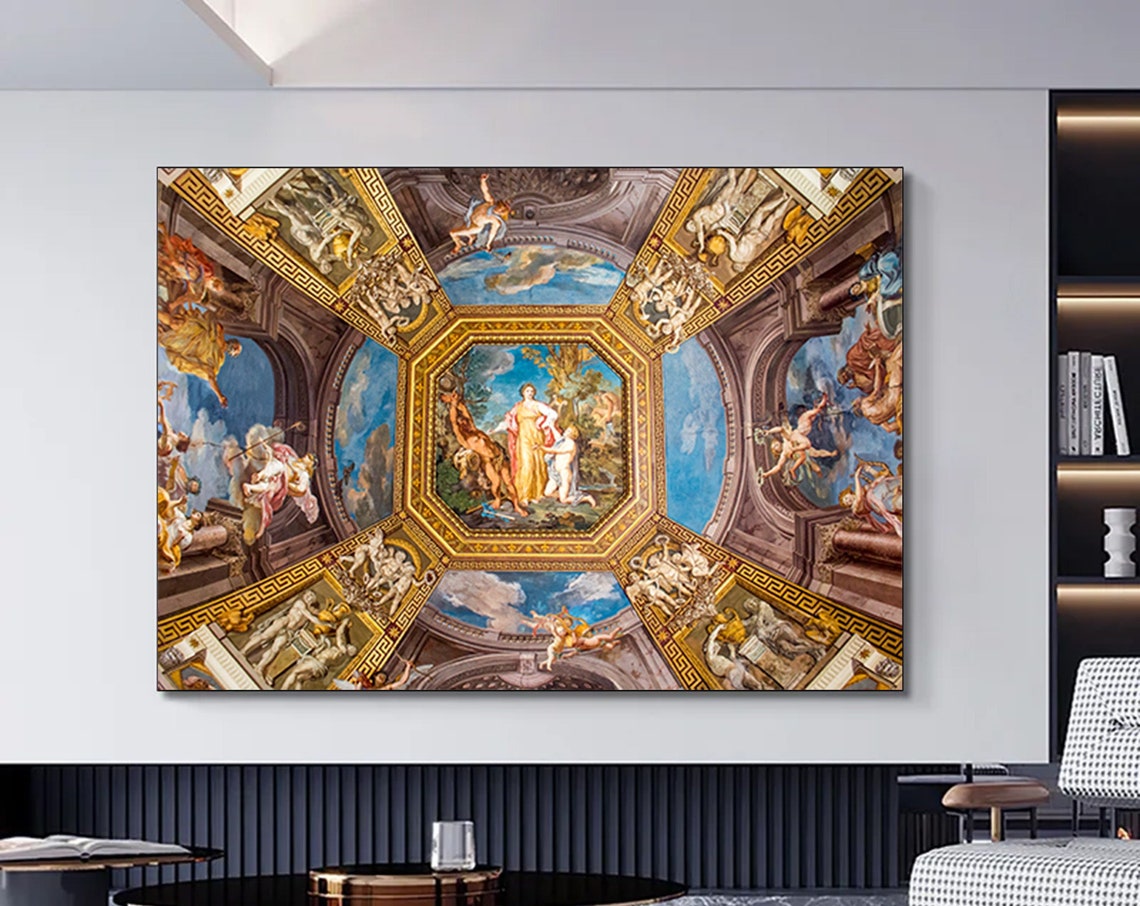 Ornate Baroque Palace Ceiling Fresco Classical Architecture Poster