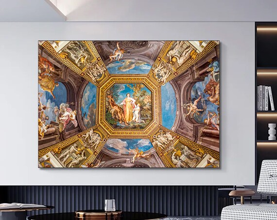Ornate Baroque Palace Ceiling Fresco Classical Architecture Poster