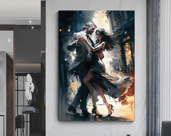 Canvas Wall Art Of Young Couple Dancing On The Street Love Dance Print