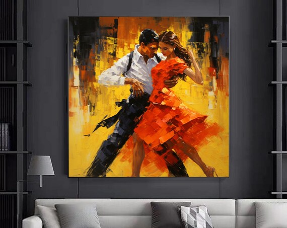 Tango Couple Dancing Music Room Art Print