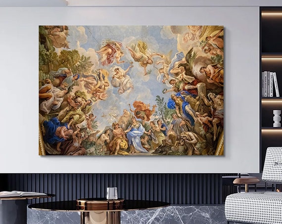 Renaissance Painting On Canvas Palace Of Versailles Ceiling Royal Wall Art Home Decor