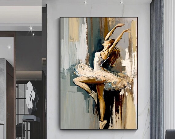 Ballerina Girl Abstract Ballet Wall Art Print
