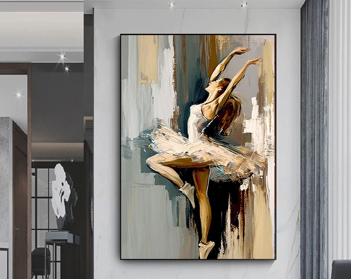 Ballerina Girl Abstract Ballet Wall Art Print