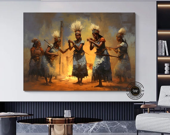 African Women Portrait Culture Tribe Wall Art Decor Oil Painting Modern Home