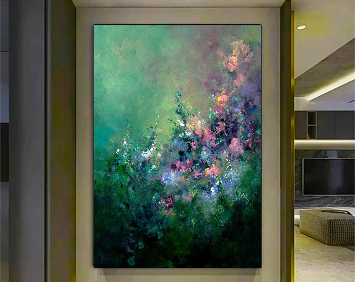 Abstract Flowers Art Print, Floral Roses Decor