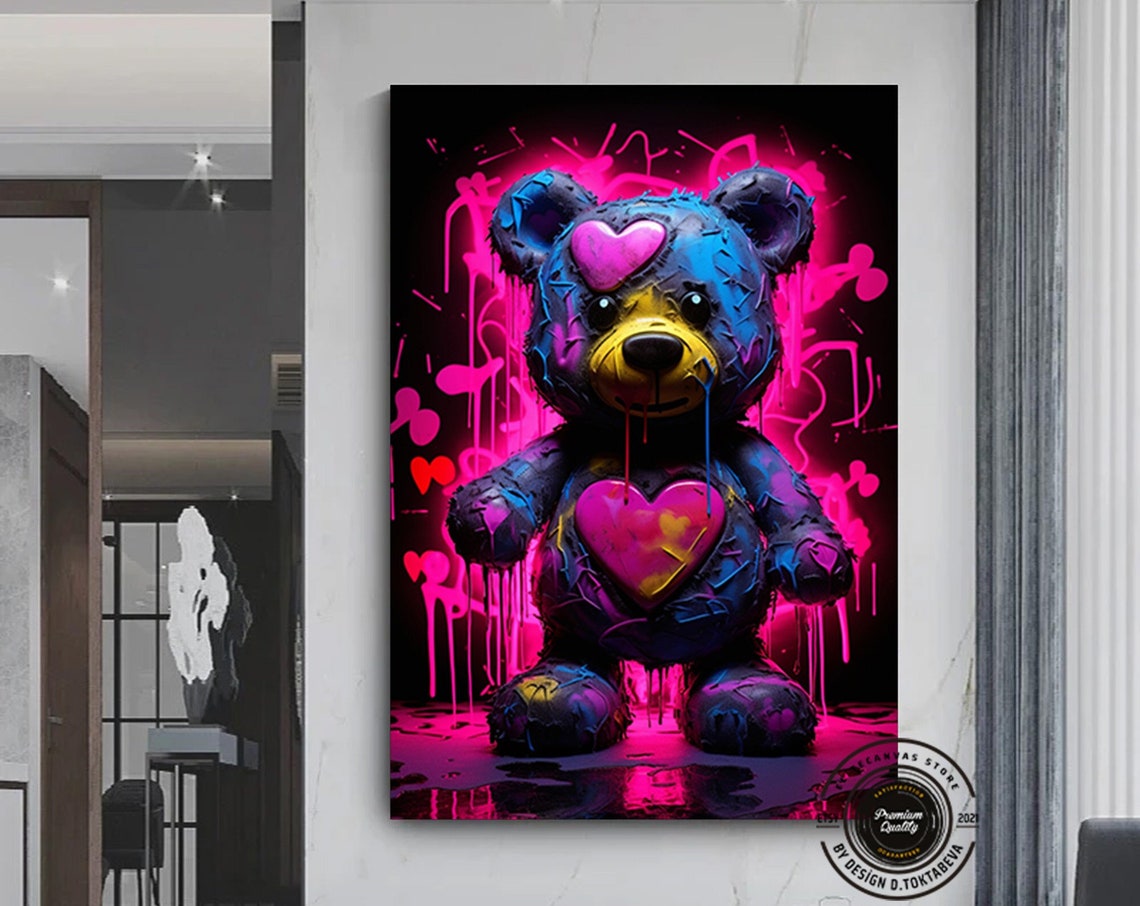 Teddy Bear Graffiti Street Art Print