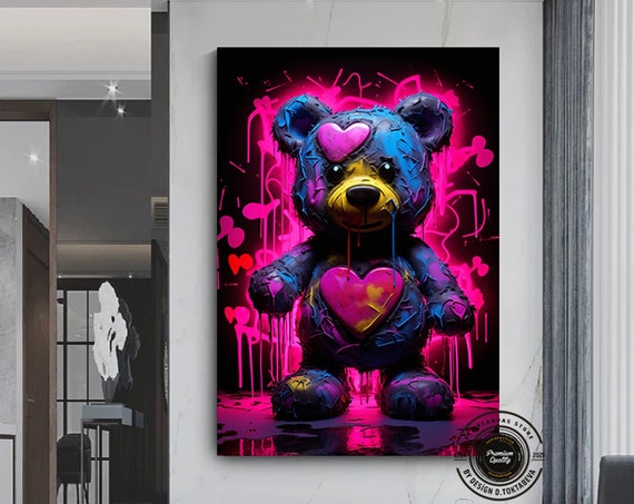 Teddy Bear Graffiti Street Art Print
