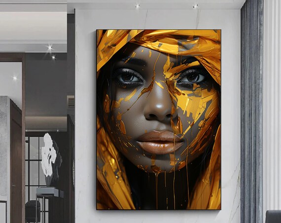 Modern African Woman Poster, Ethnic Ladies Art