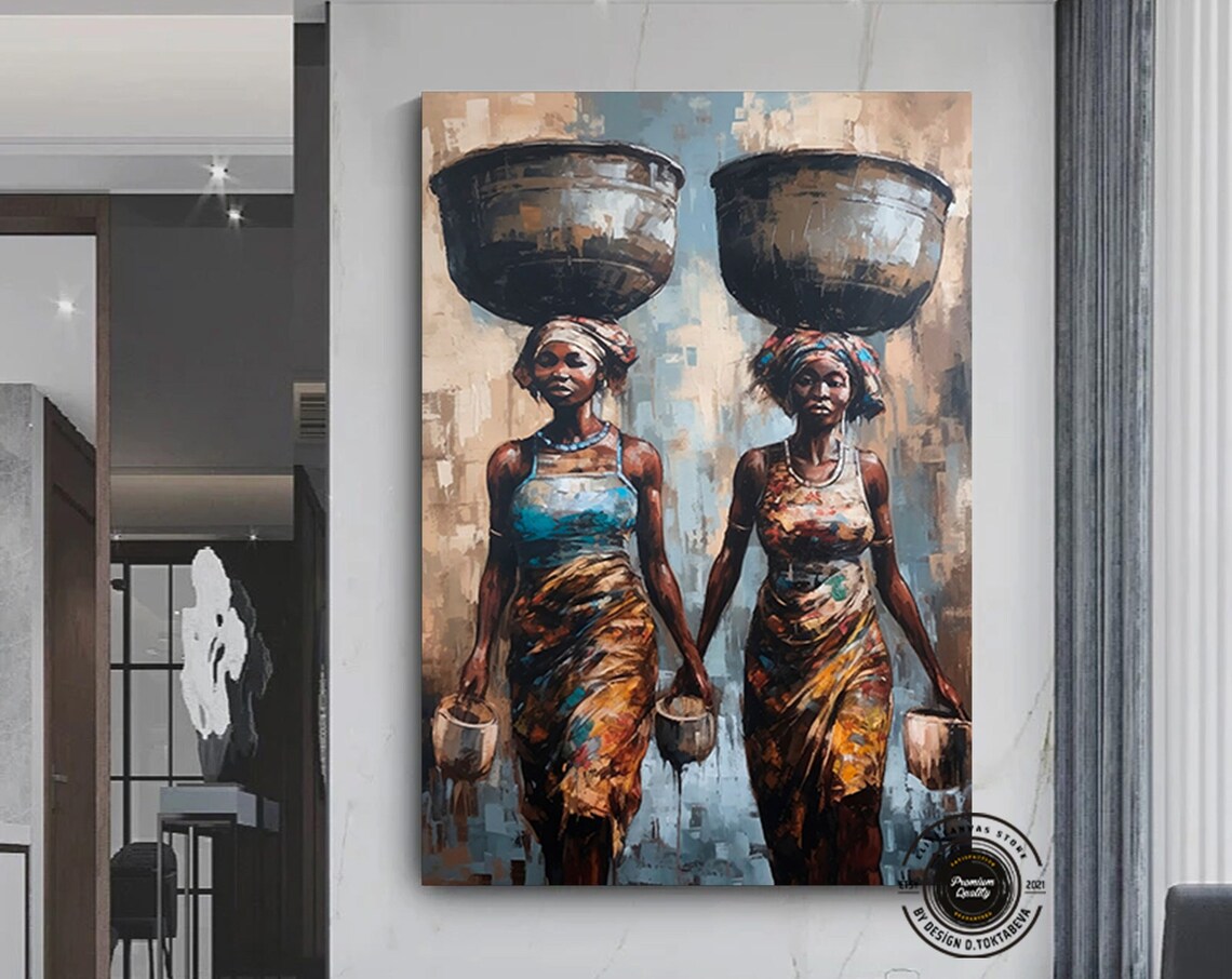 African Women Portrait Culture Art Print, Modern Home