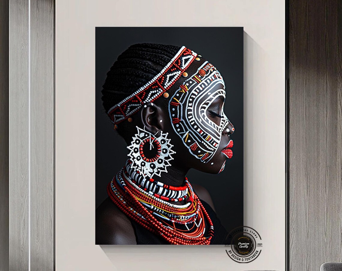 Ethnic Canvas Art Women Wall Woman Artabstract Artcanvas Artframed
