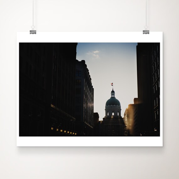 Indiana Statehouse Dome at Sunrise in Indianapolis Photo Print