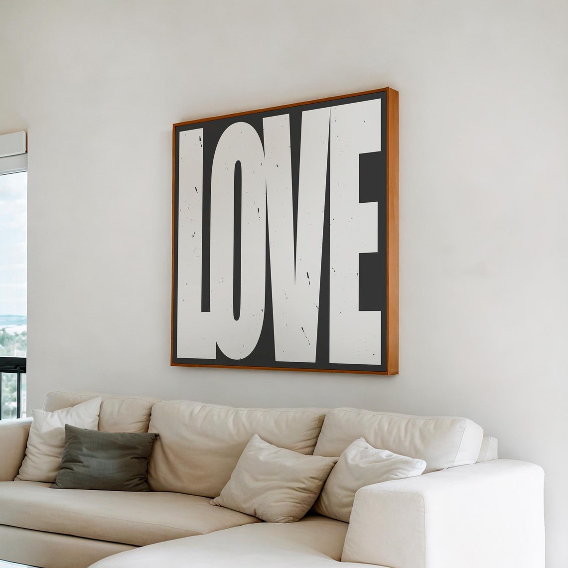 Love Bold Black And White Statement Typography Decorative Wall Poster