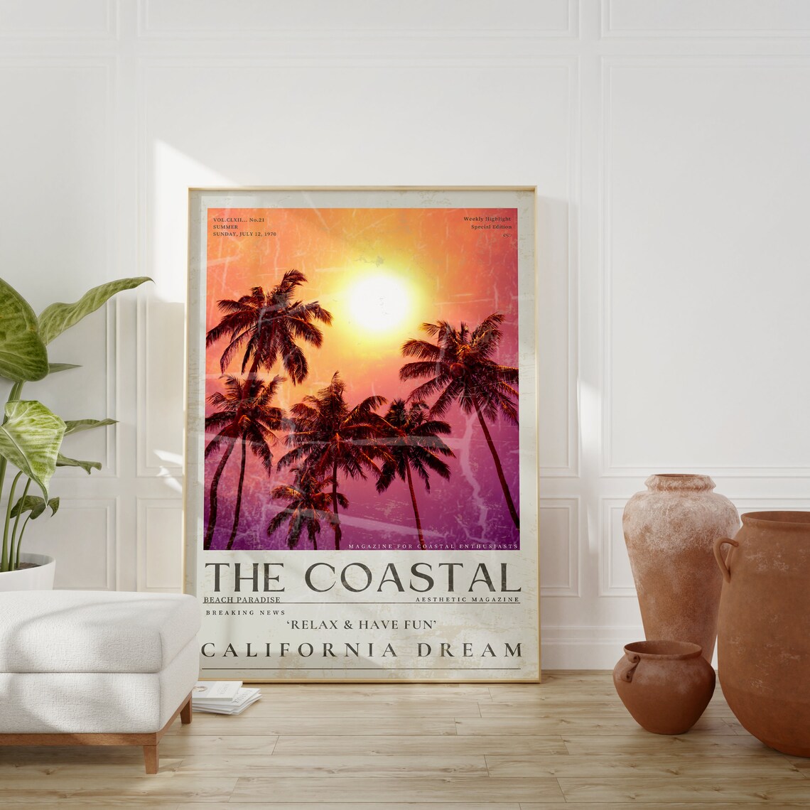 Coastal Life Vintage 70s California Travel Poster - Image 2
