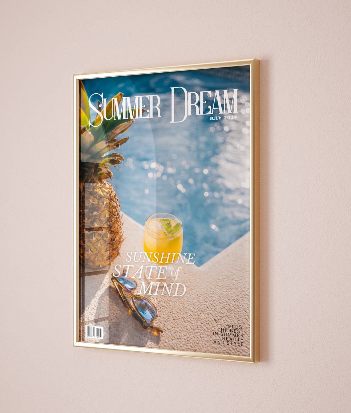 Summer Dream Sunshine State of Mind Pineapple Poolside Poster - Image 2