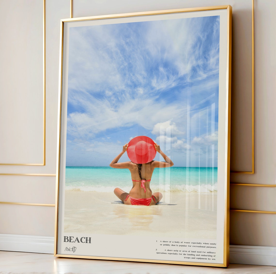 Beach Definition Dictionary Style Photo Poster With Bikini Girl