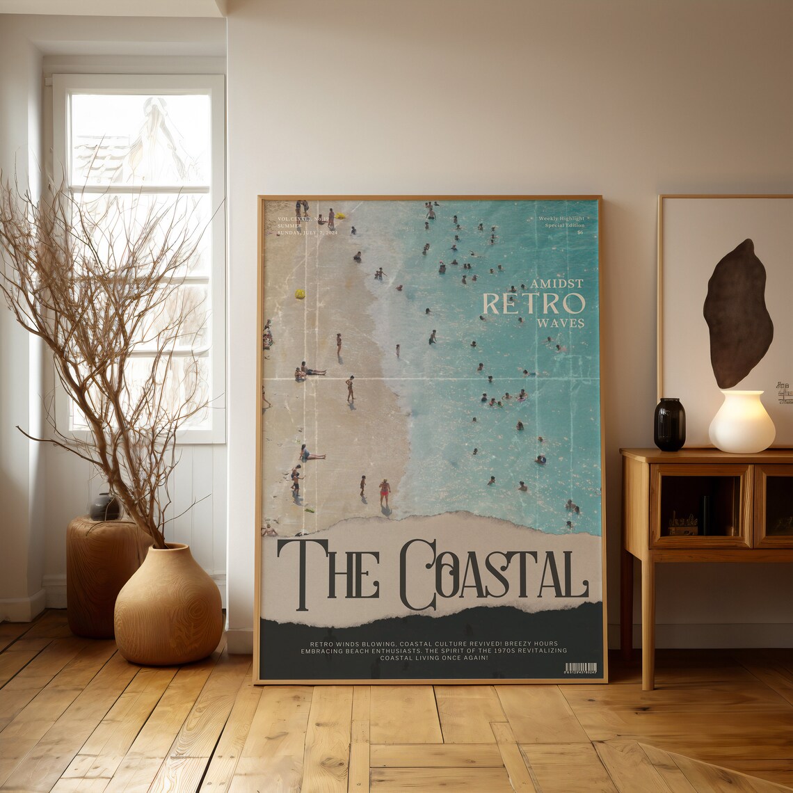 Retro Blue Coastal Life Beach Magazine Cover Art Print - Image 2